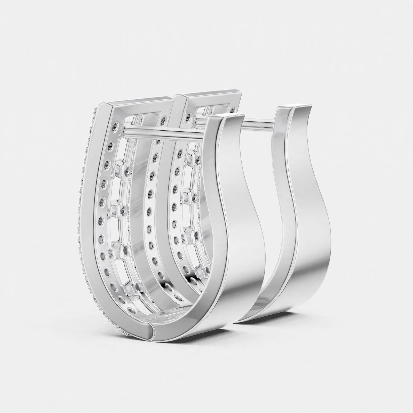 0.54CT Lab Grown Diamond Huggie Hoop Earrings in 18K Gold