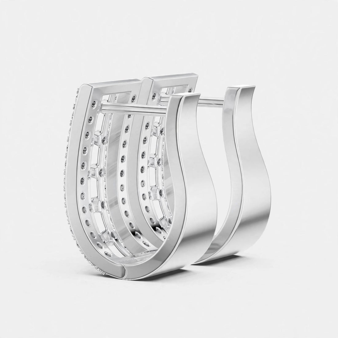 0.54CT Lab Grown Diamond Huggie Hoop Earrings in 18K Gold