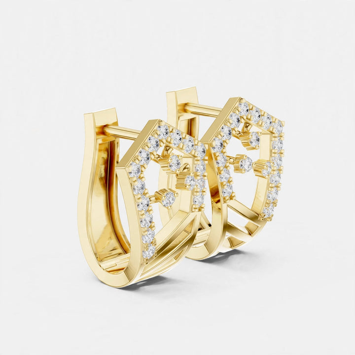 0.50CT Lab Grown Diamond Geometric Earrings in 14K Gold