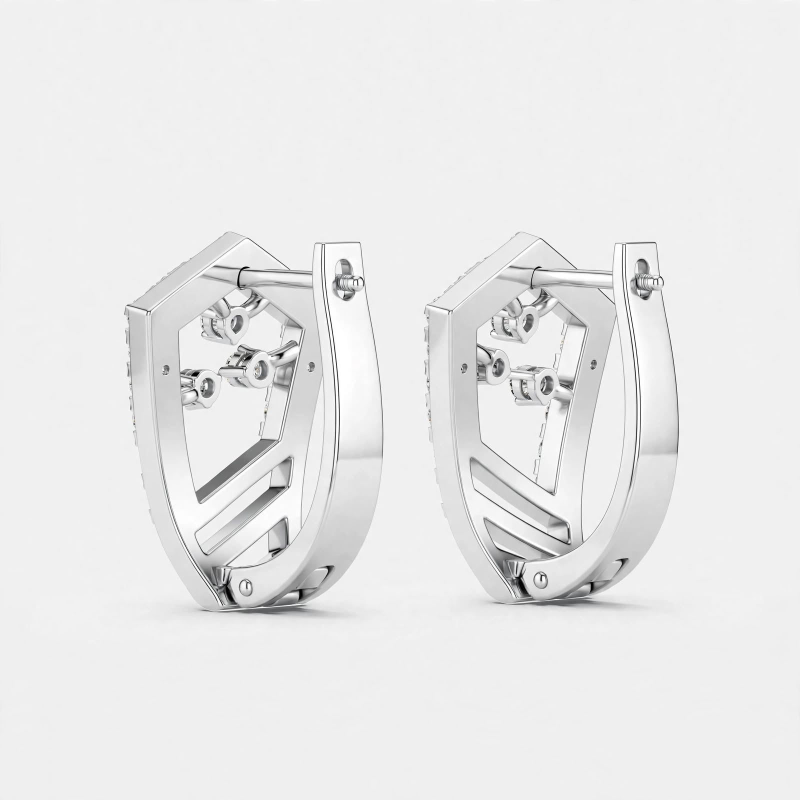 0.50CT Lab Grown Diamond Geometric Earrings in 14K Gold