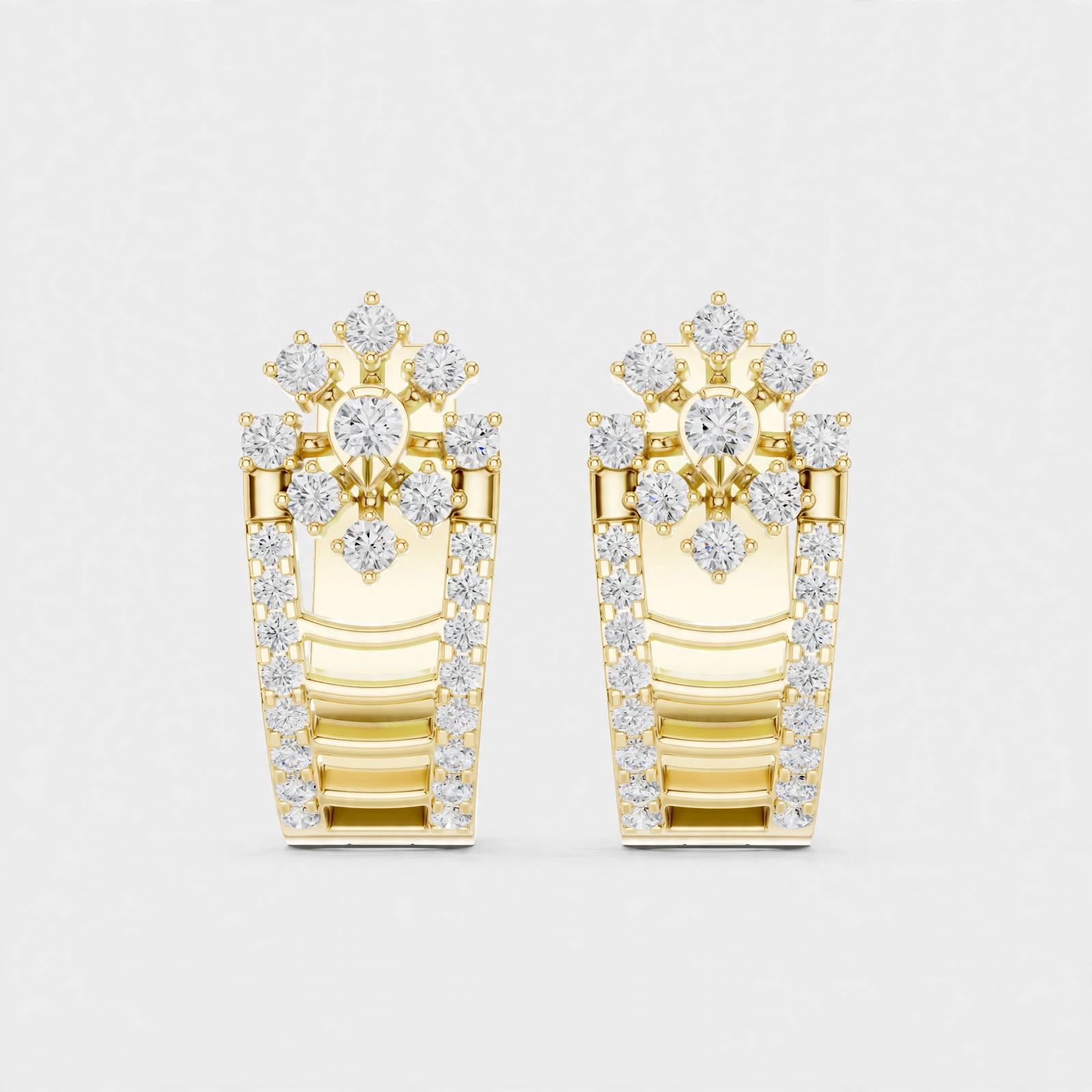 0.61CT E VVS1 Lab Grown Diamond Floral Earrings in 18K Gold