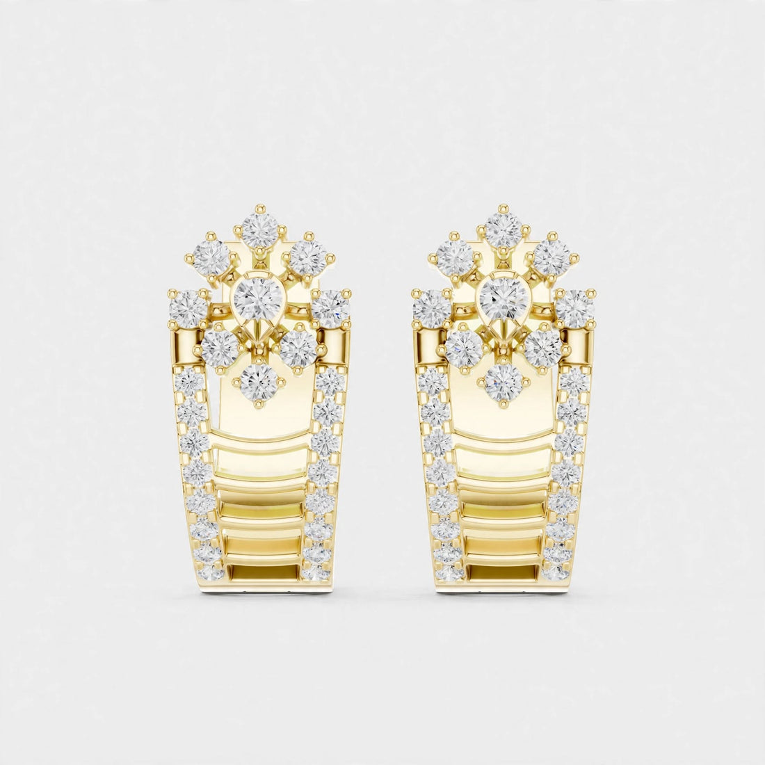 0.61CT E VVS1 Lab Grown Diamond Floral Earrings in 18K Gold