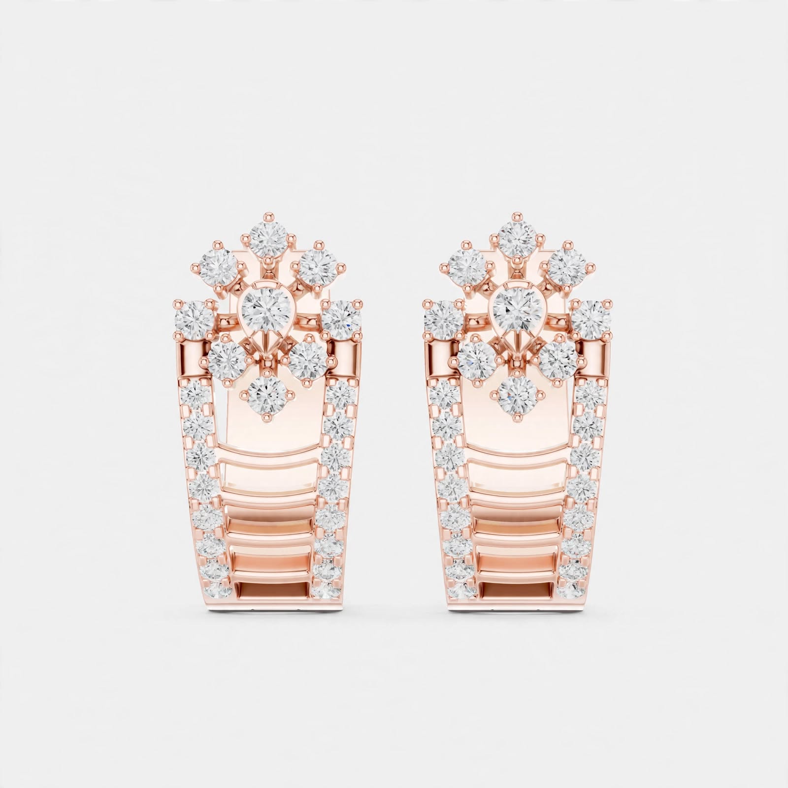 0.61CT E VVS1 Lab Grown Diamond Floral Earrings in 18K Gold