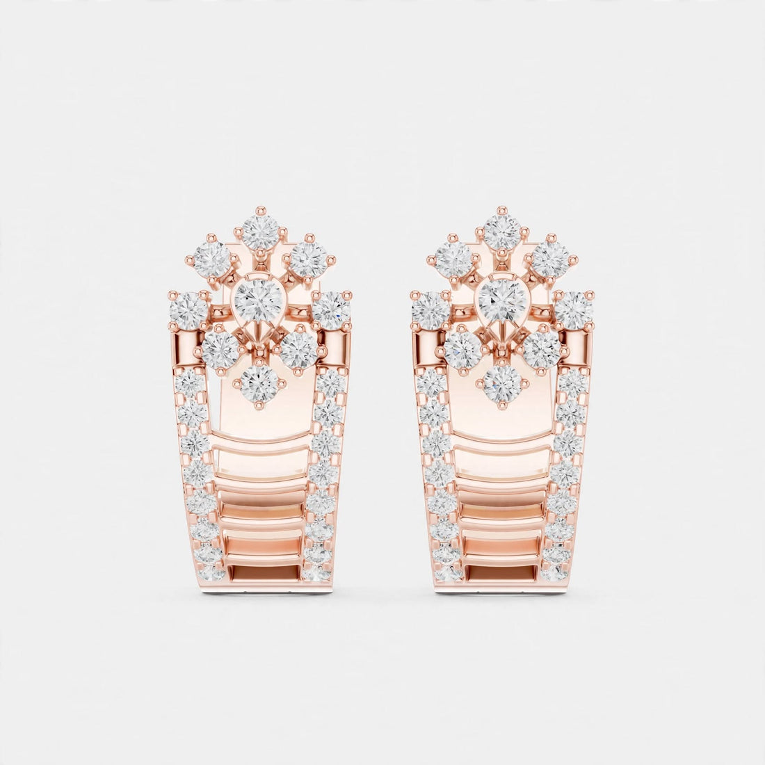 0.61CT E VVS1 Lab Grown Diamond Floral Earrings in 18K Gold