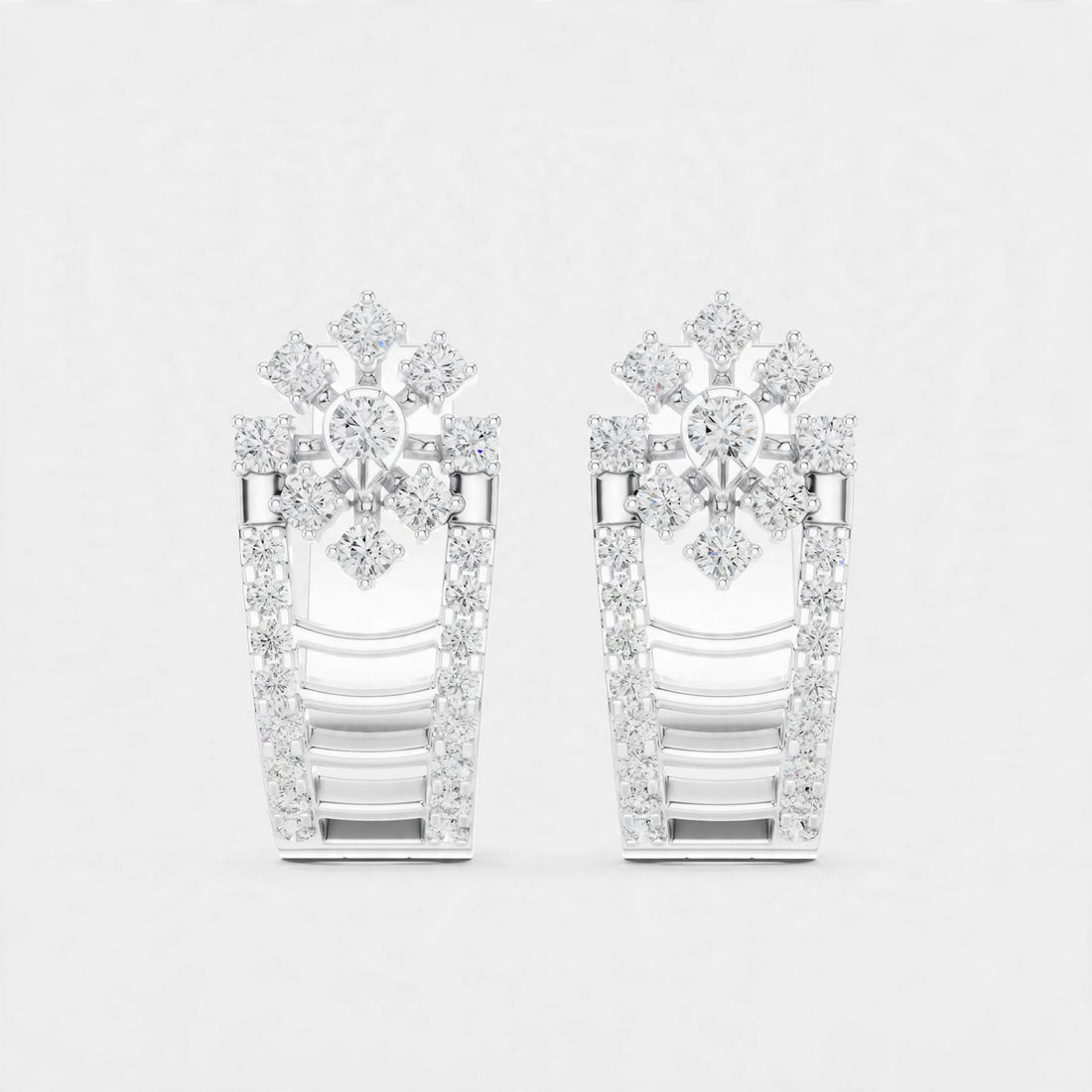 0.61CT E VVS1 Lab Grown Diamond Floral Earrings in 18K Gold