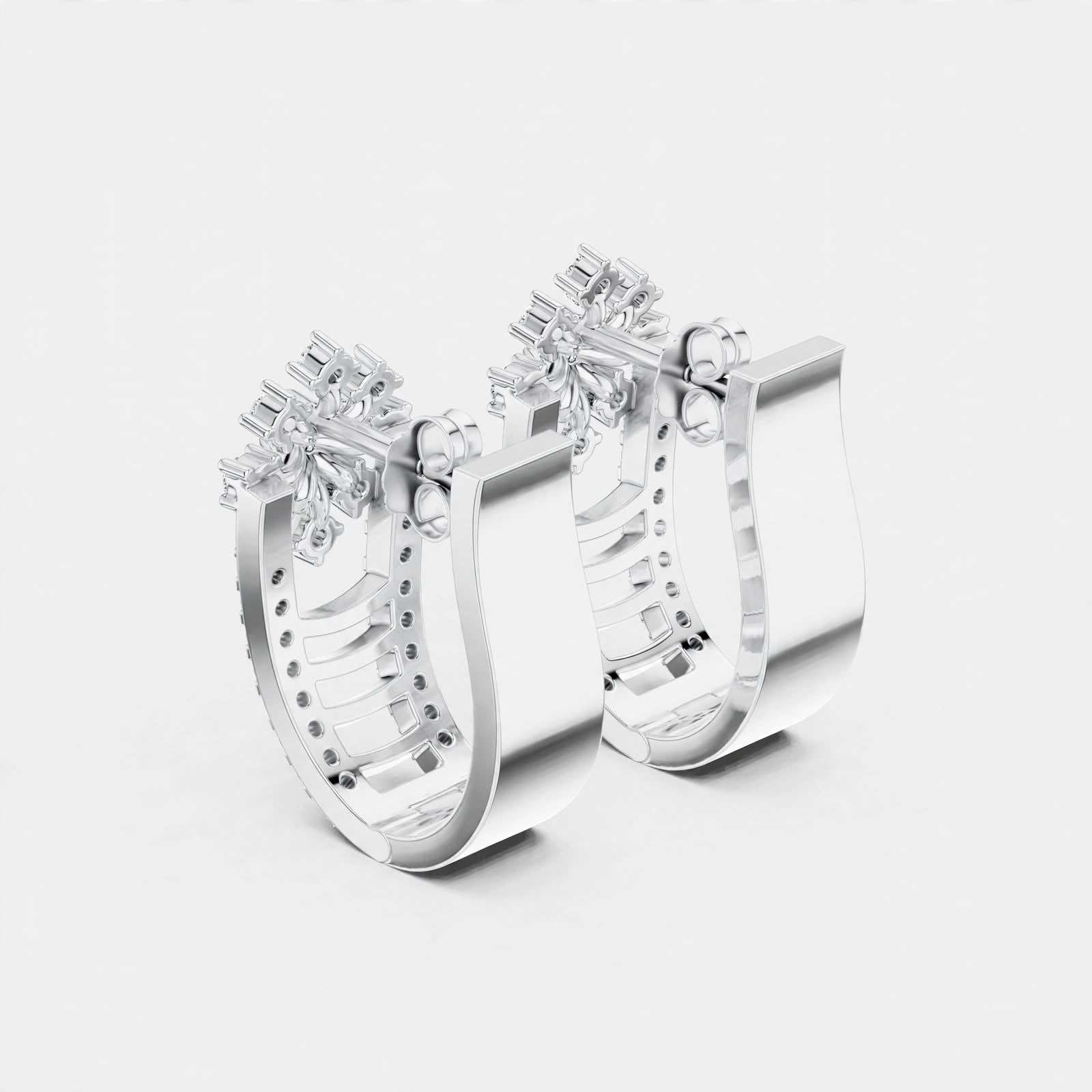0.61CT E VVS1 Lab Grown Diamond Floral Earrings in 18K Gold
