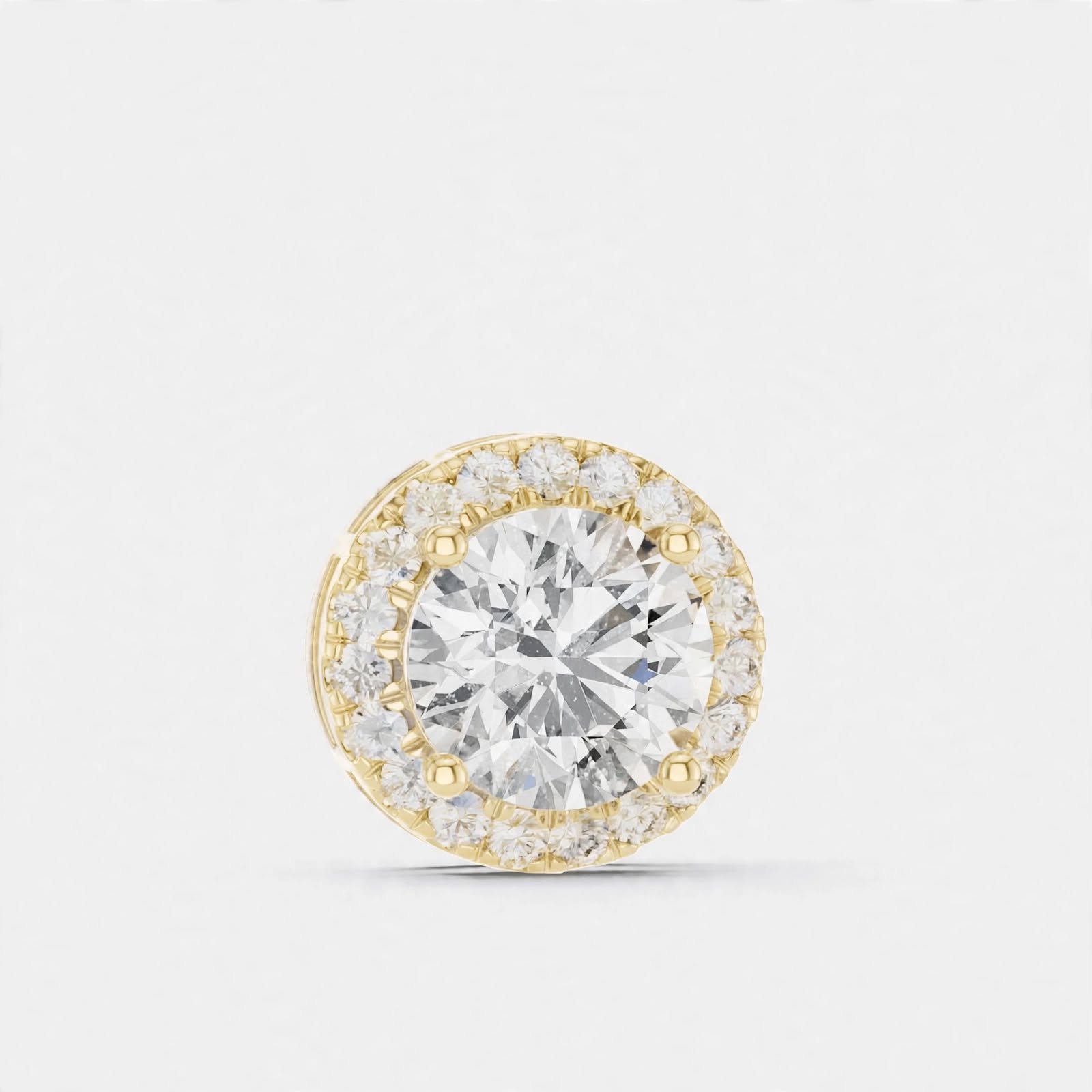 2.39CT Lab Diamond Round Halo Pendant in 18K Gold | Classic Pendant