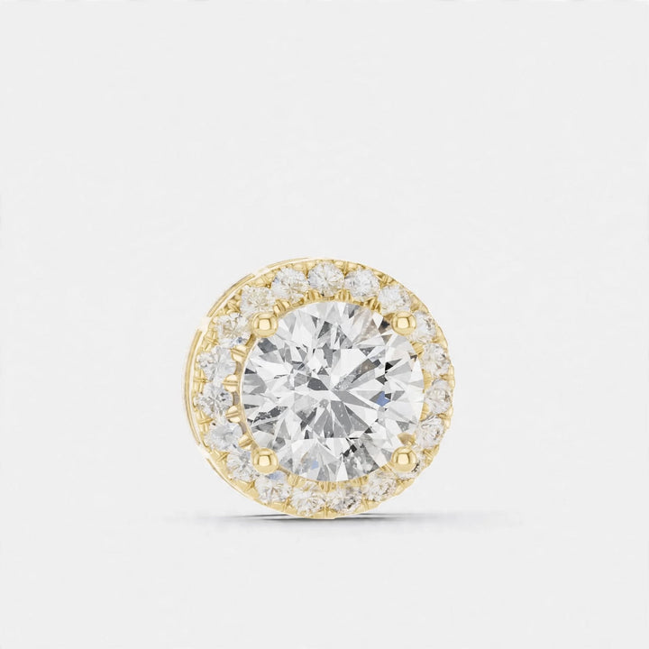 2.39CT Lab Diamond Round Halo Pendant in 18K Gold | Classic Pendant
