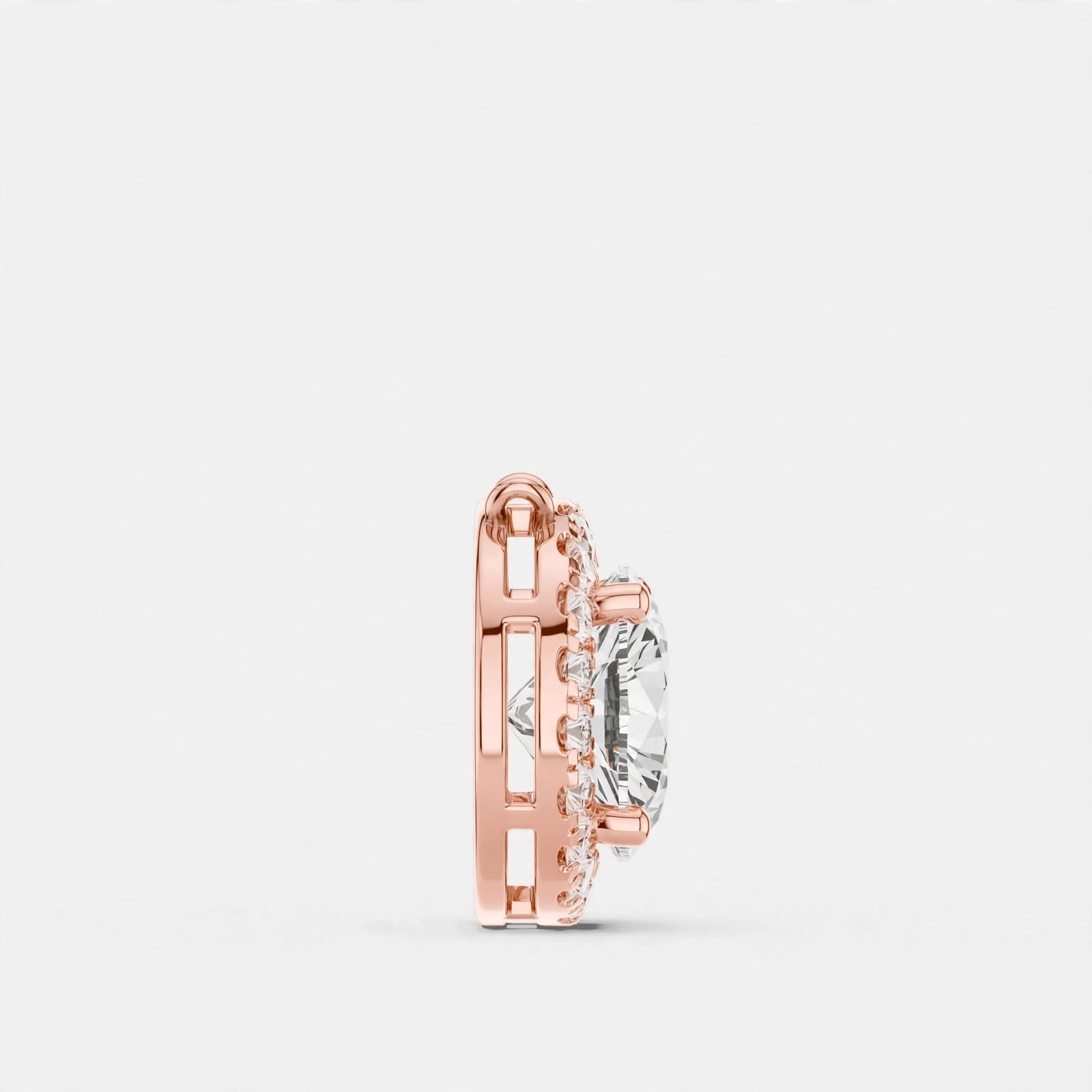 2.39CT Lab Diamond Round Halo Pendant in 18K Gold | Classic Pendant