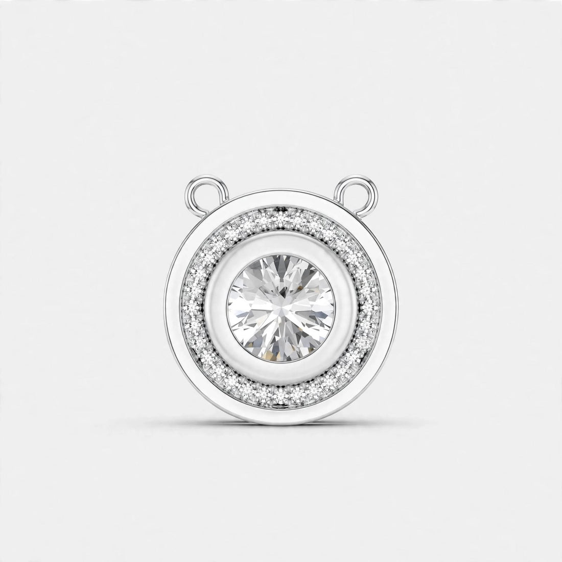 2.39CT Lab Diamond Round Halo Pendant in 18K Gold | Classic Pendant