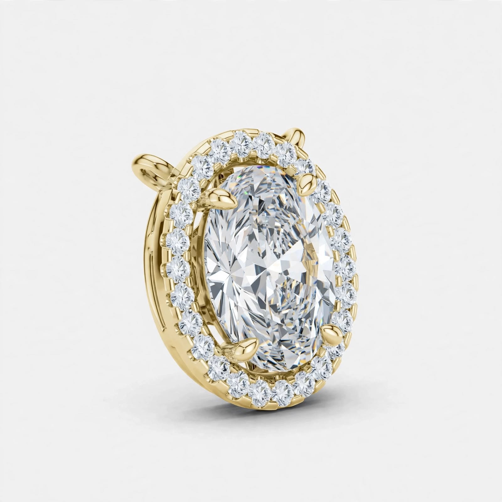 1.36 CT E Color VVS2 Lab Grown Diamond Pendant in 18K Gold