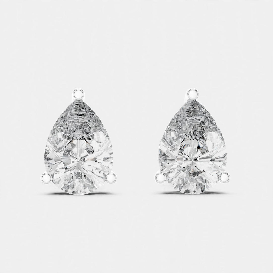 3.50CT Pear Cut Lab Diamond Solitaire Stud Earrings|14K Gold