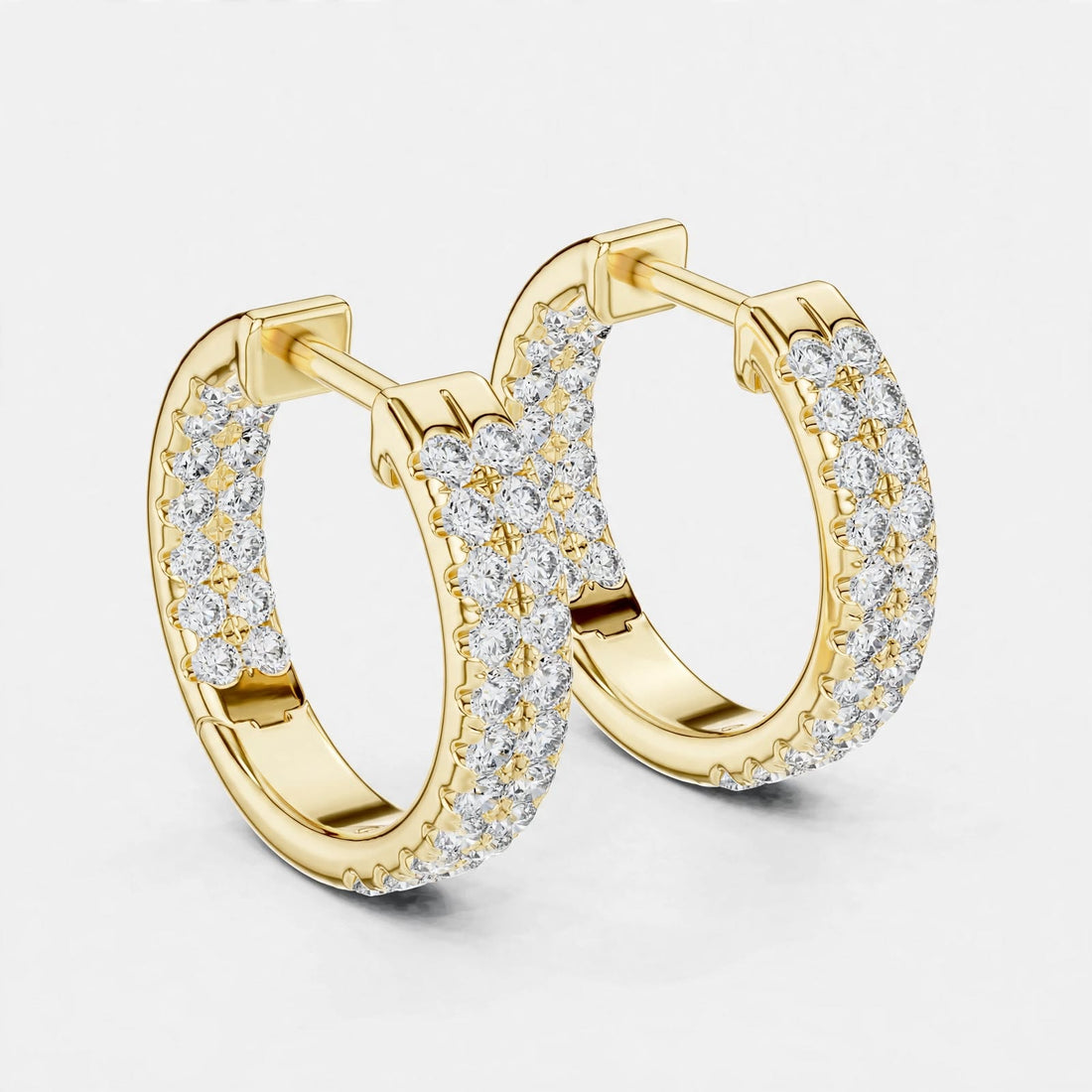 0.72CT E Color VS2 Clarity Lab Grown Diamond Hoop Earrings in 14K Gold