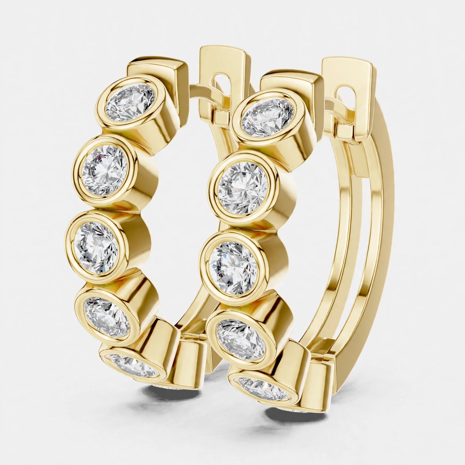 1.32CT  F Color VS1 Clarity Lab Grown Diamond Hoop Earrings in 18K Gold