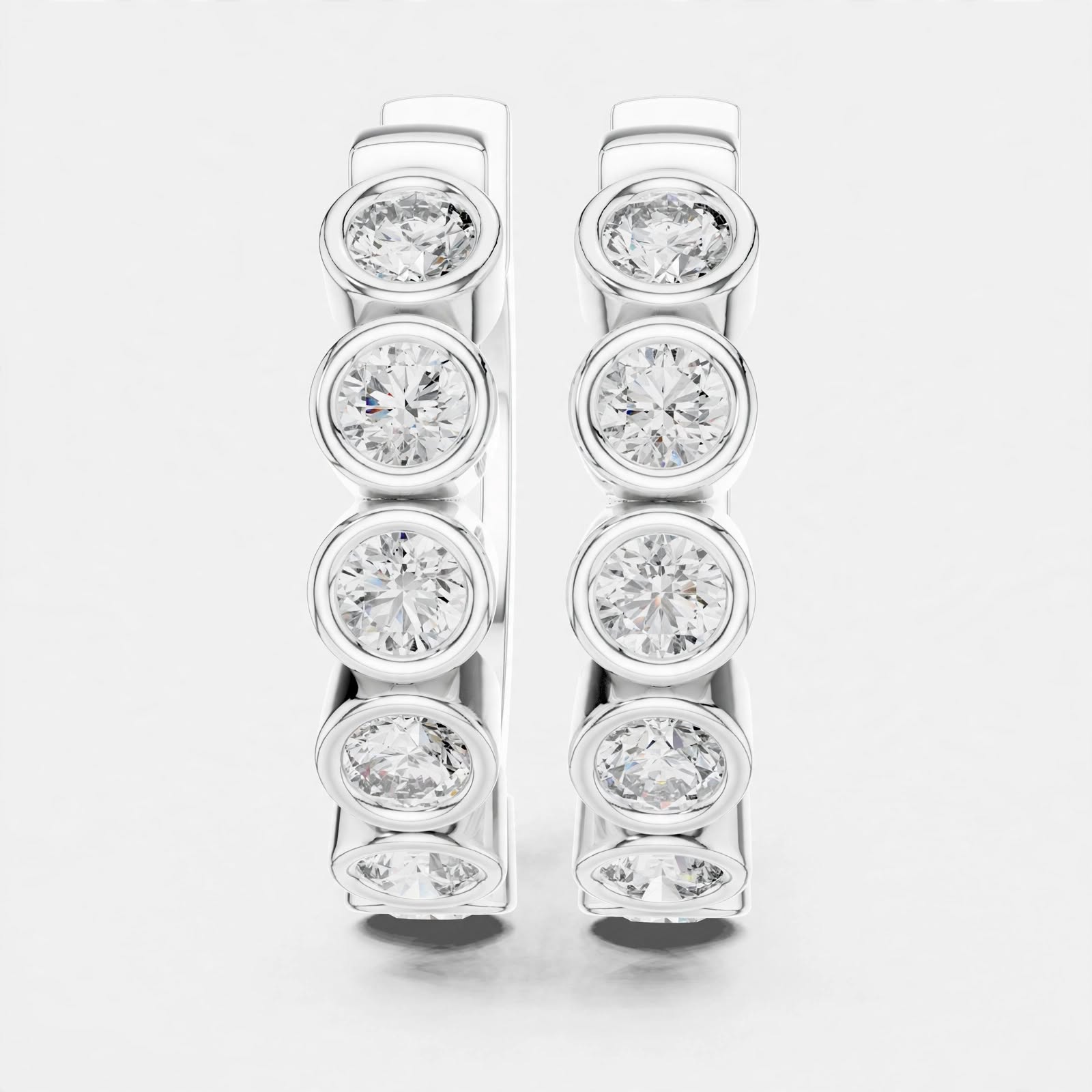 1.32CT  F Color VS1 Clarity Lab Grown Diamond Hoop Earrings in 18K Gold