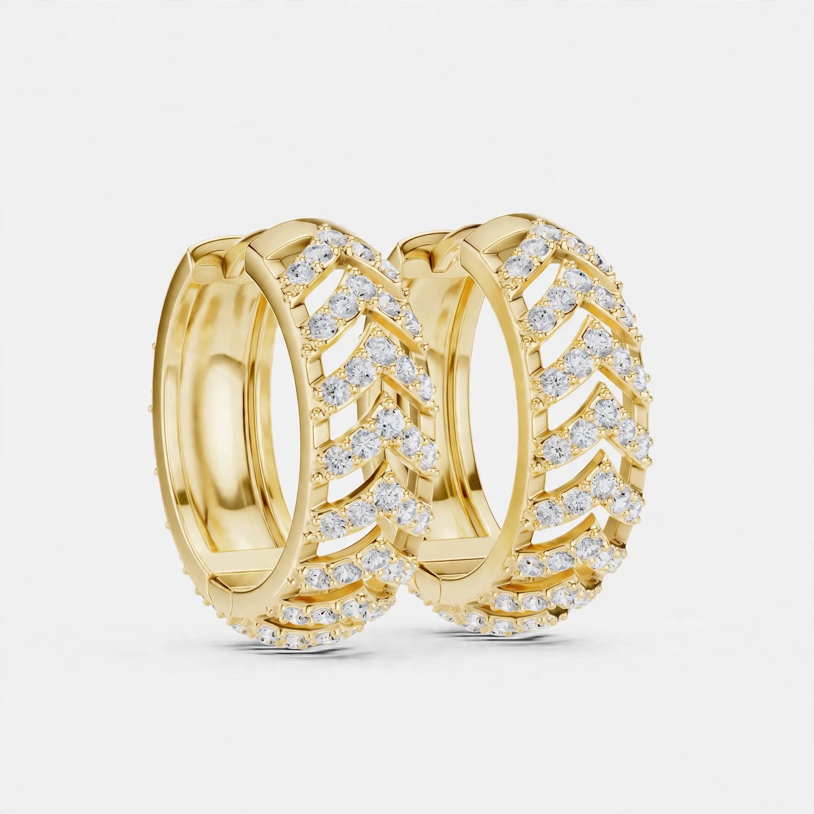 0.47CT E Color VS1 Clarity Lab Grown Diamond Hoop Earrings in 14K Gold