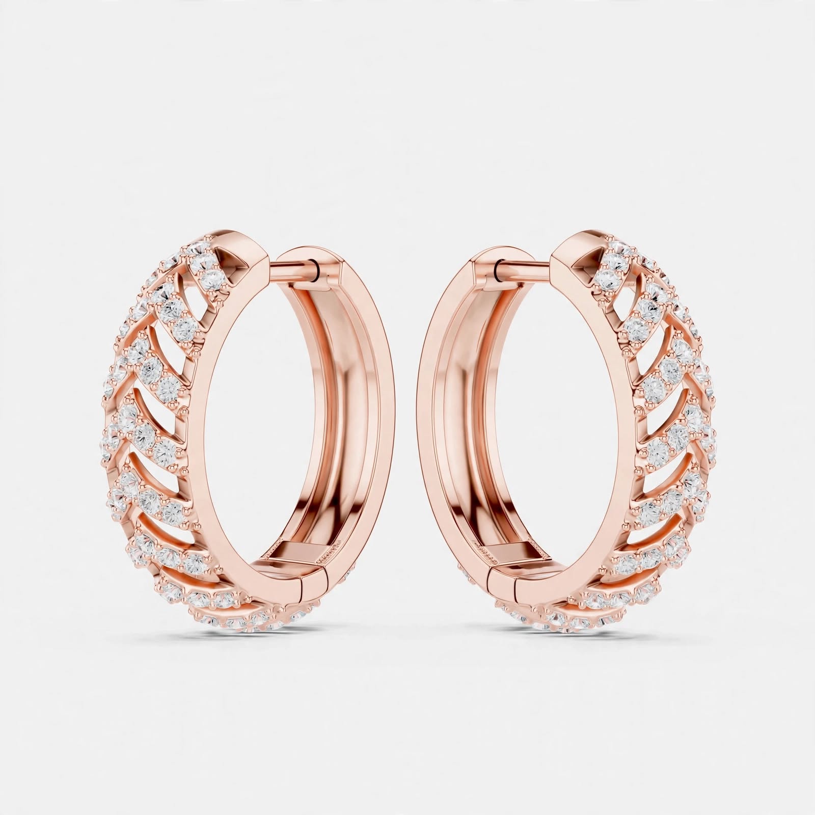 0.47CT E Color VS1 Clarity Lab Grown Diamond Hoop Earrings in 14K Gold