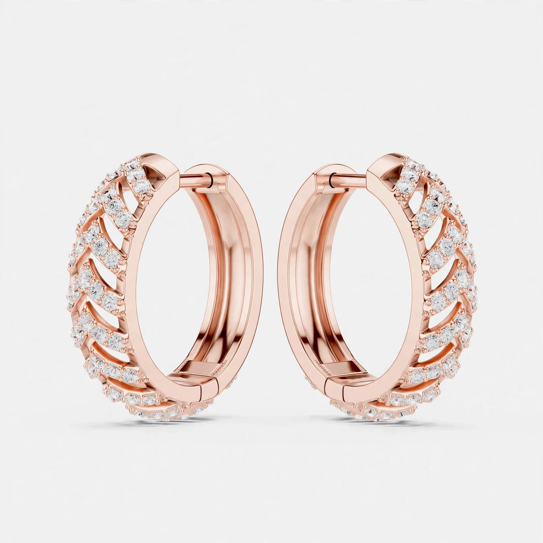 0.47CT E Color VS1 Clarity Lab Grown Diamond Hoop Earrings in 14K Gold