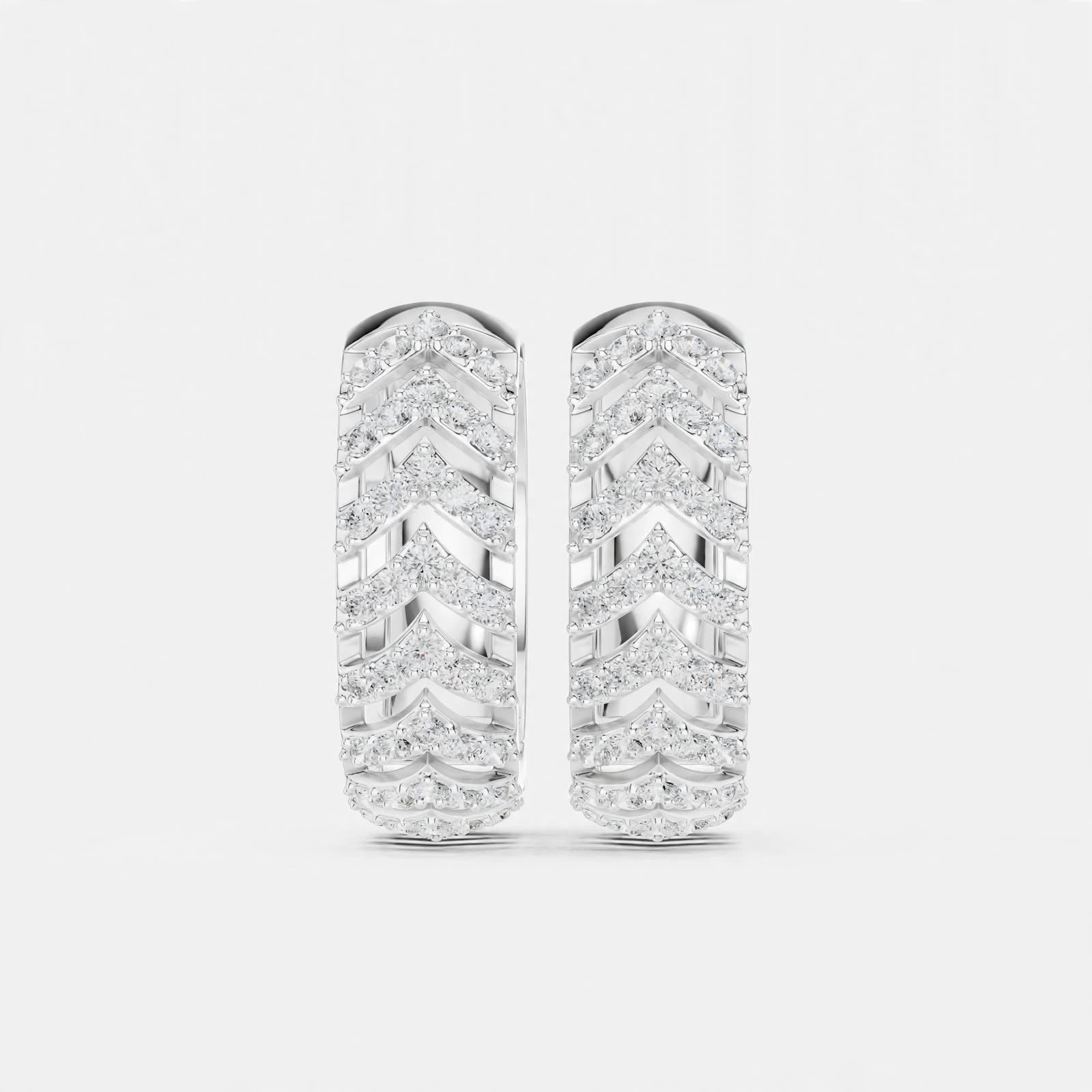 0.47CT E Color VS1 Clarity Lab Grown Diamond Hoop Earrings in 14K Gold