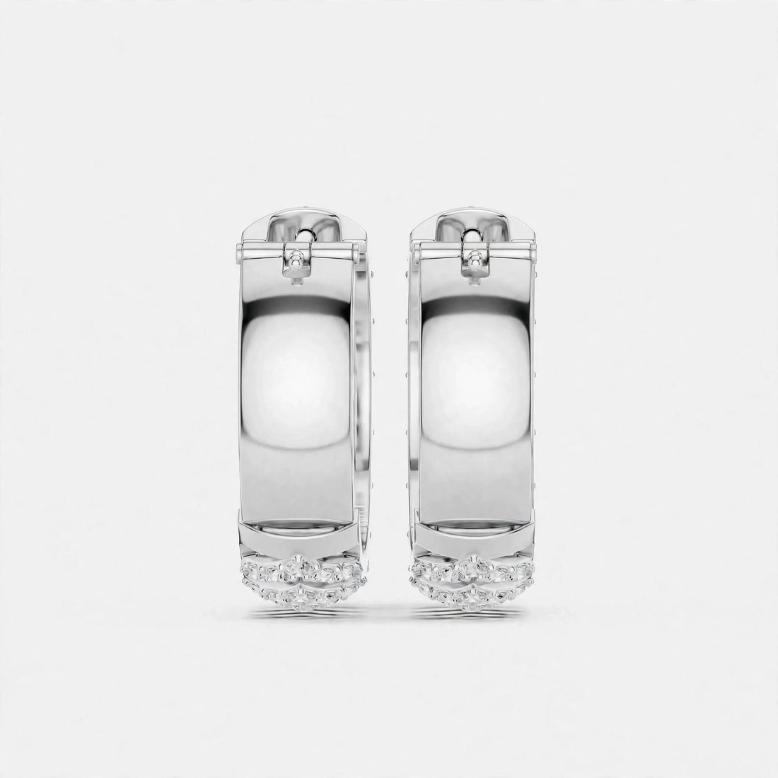0.47CT E Color VS1 Clarity Lab Grown Diamond Hoop Earrings in 14K Gold