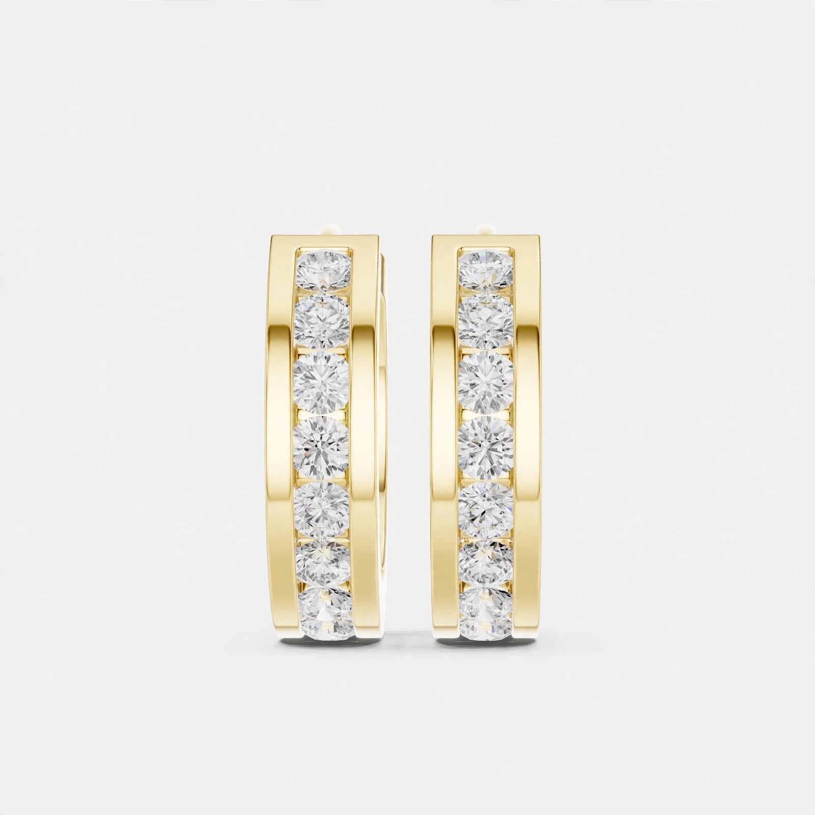 0.54CT  F Color VVS1 Clarity Lab Grown Diamond Hoop Earrings in 18K Gold
