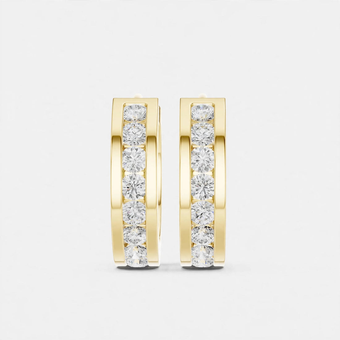0.54CT  F Color VVS1 Clarity Lab Grown Diamond Hoop Earrings in 18K Gold