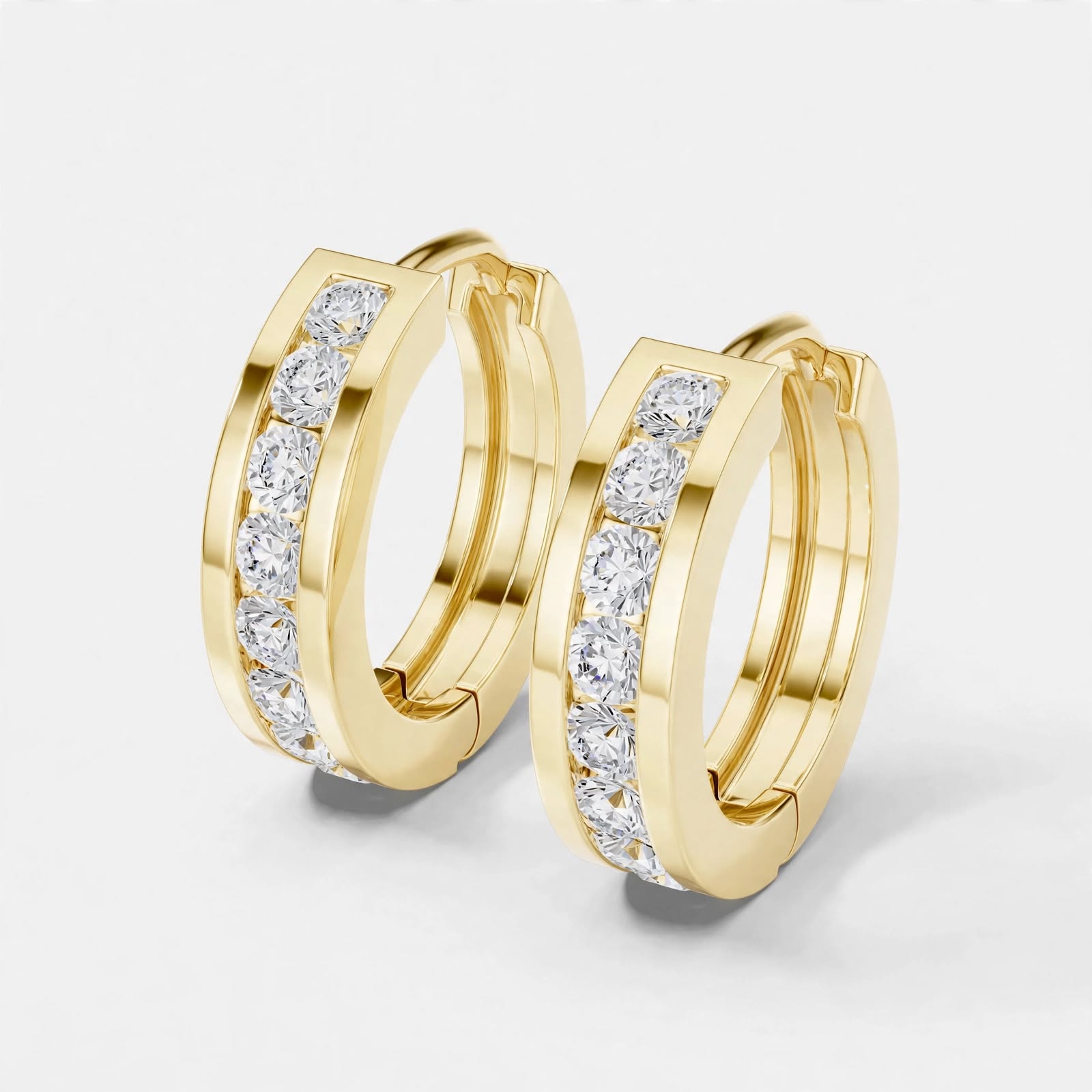 0.54CT  F Color VVS1 Clarity Lab Grown Diamond Hoop Earrings in 18K Gold