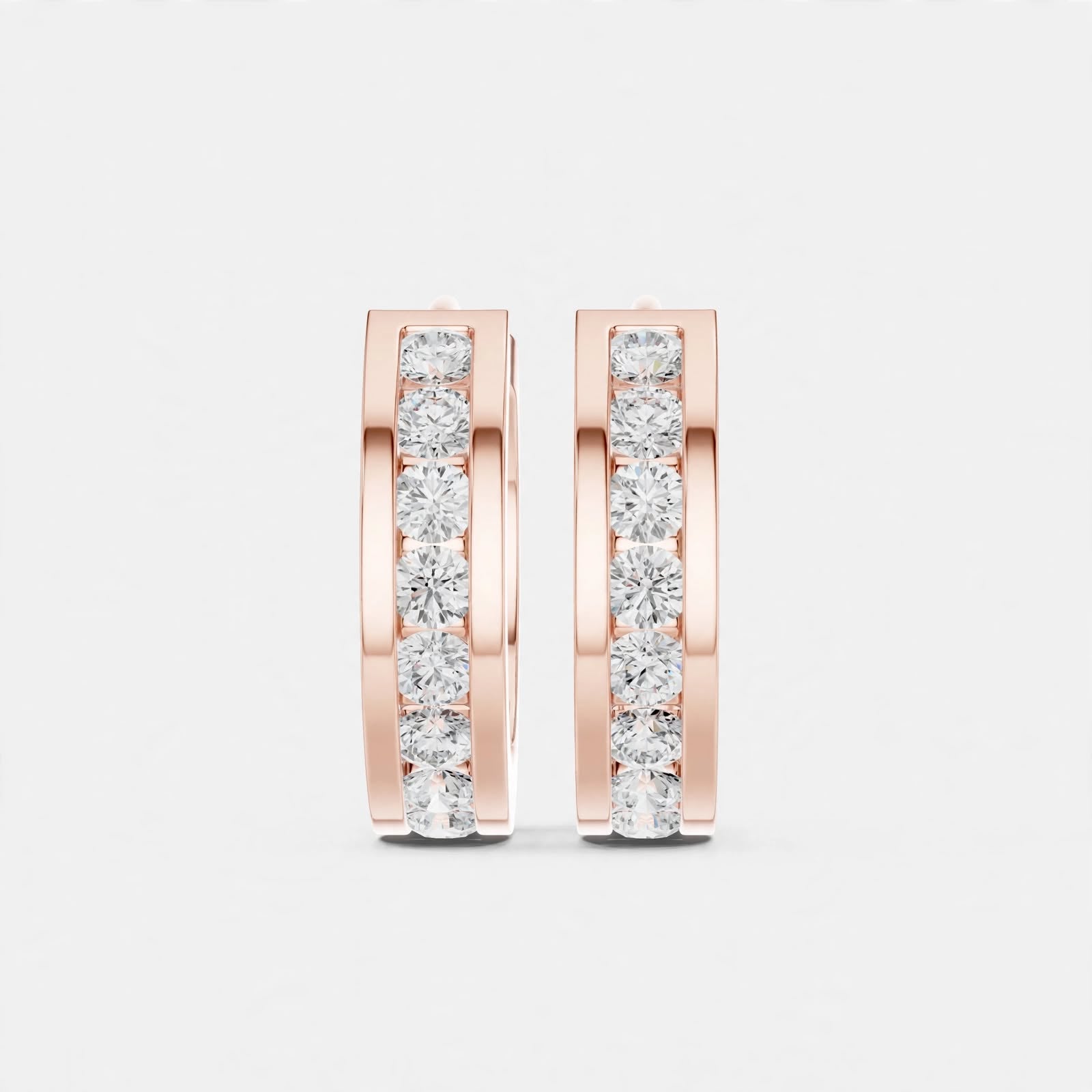 0.54CT  F Color VVS1 Clarity Lab Grown Diamond Hoop Earrings in 18K Gold