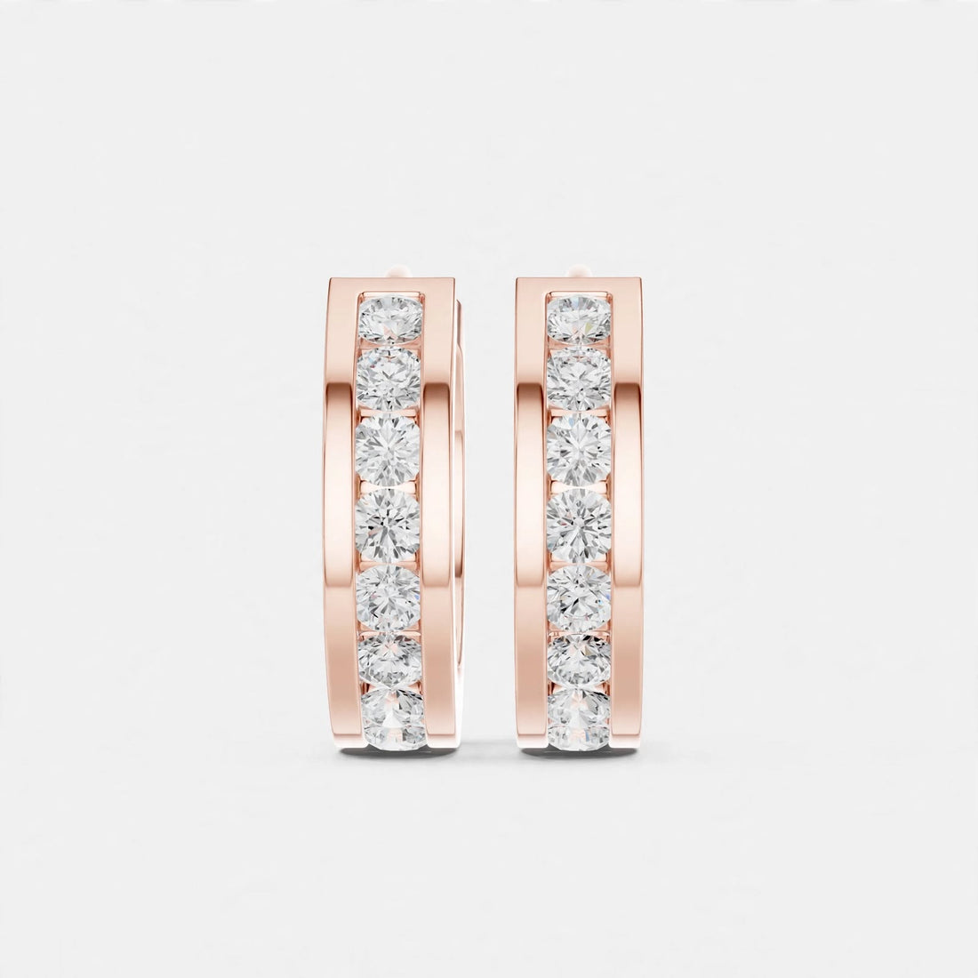 0.54CT  F Color VVS1 Clarity Lab Grown Diamond Hoop Earrings in 18K Gold