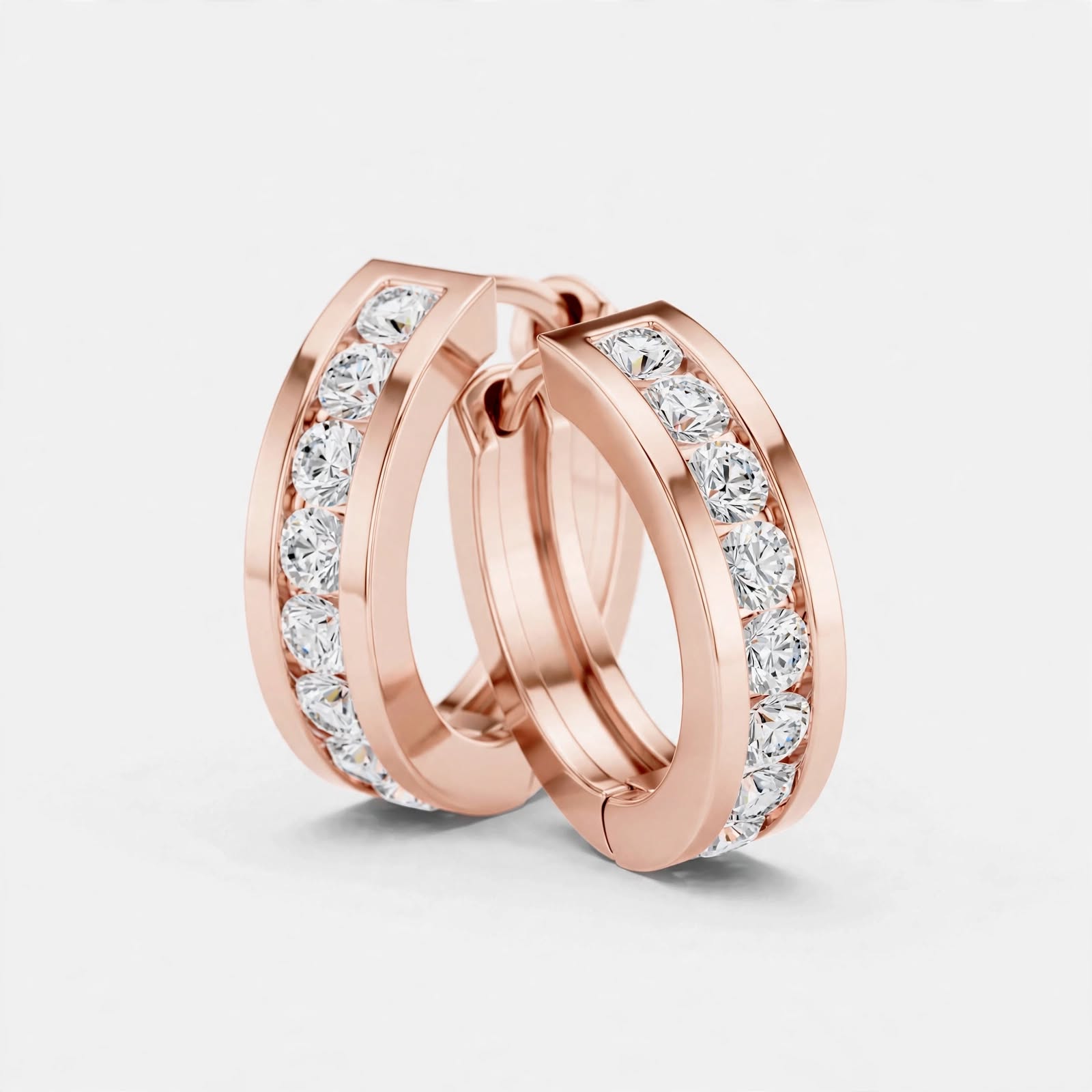 0.54CT  F Color VVS1 Clarity Lab Grown Diamond Hoop Earrings in 18K Gold