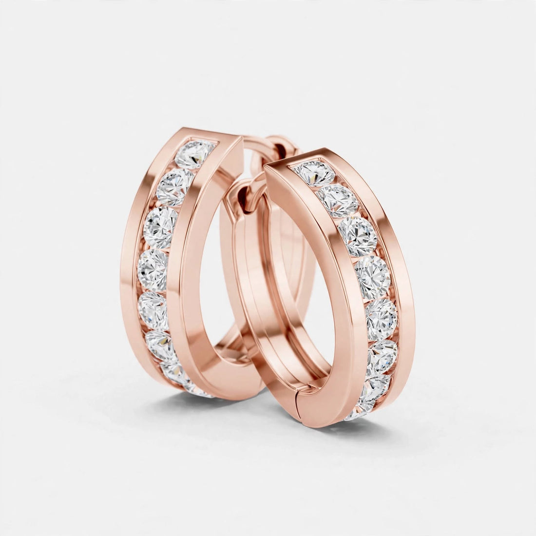 0.54CT  F Color VVS1 Clarity Lab Grown Diamond Hoop Earrings in 18K Gold