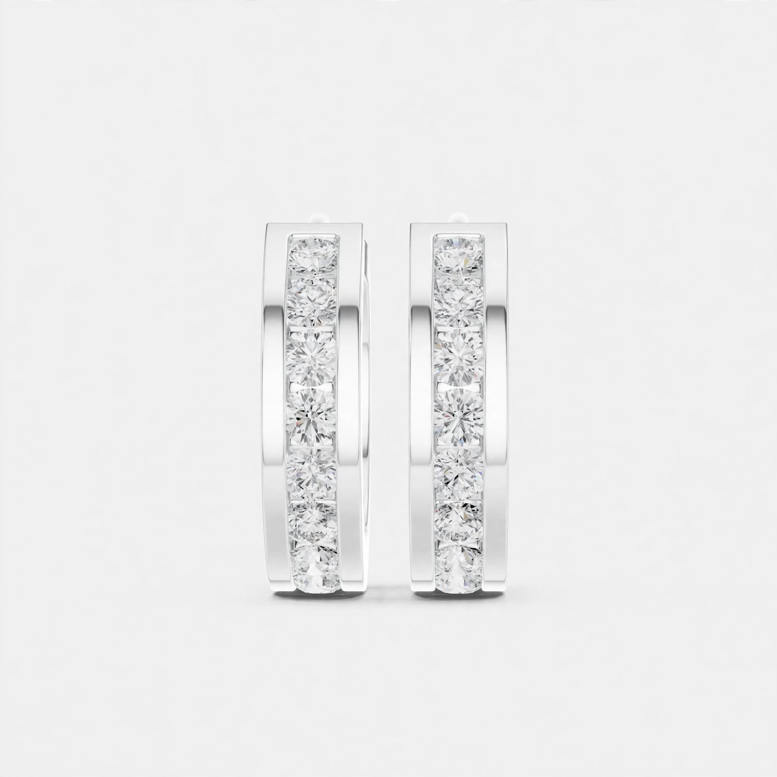0.54CT  F Color VVS1 Clarity Lab Grown Diamond Hoop Earrings in 18K Gold