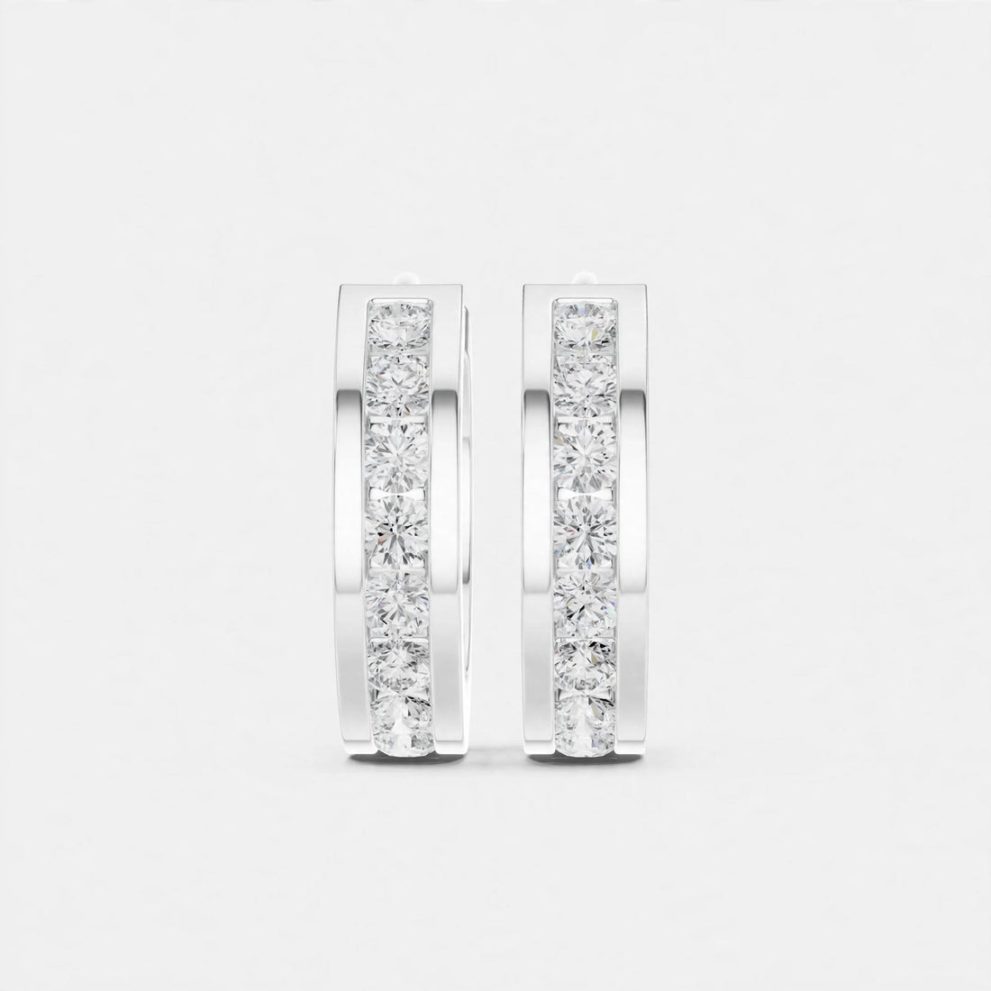 0.54CT  F Color VVS1 Clarity Lab Grown Diamond Hoop Earrings in 18K Gold