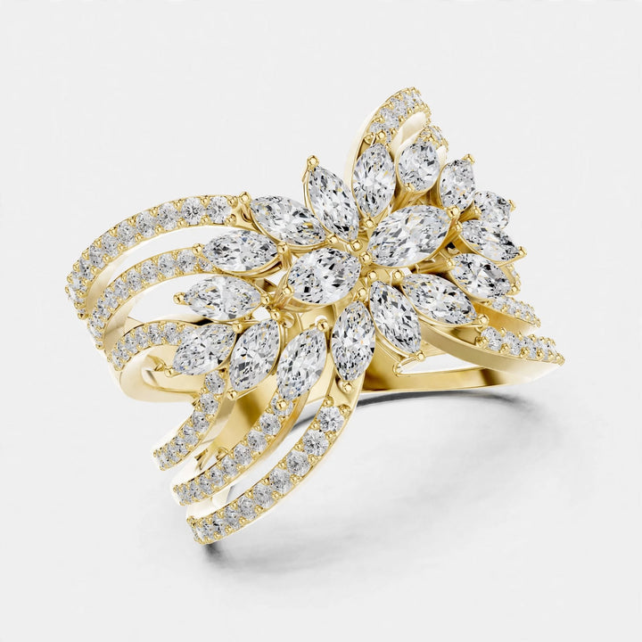 2.01CT E VVS1 Lab Grown Diamond Statement Ring In 18K Gold