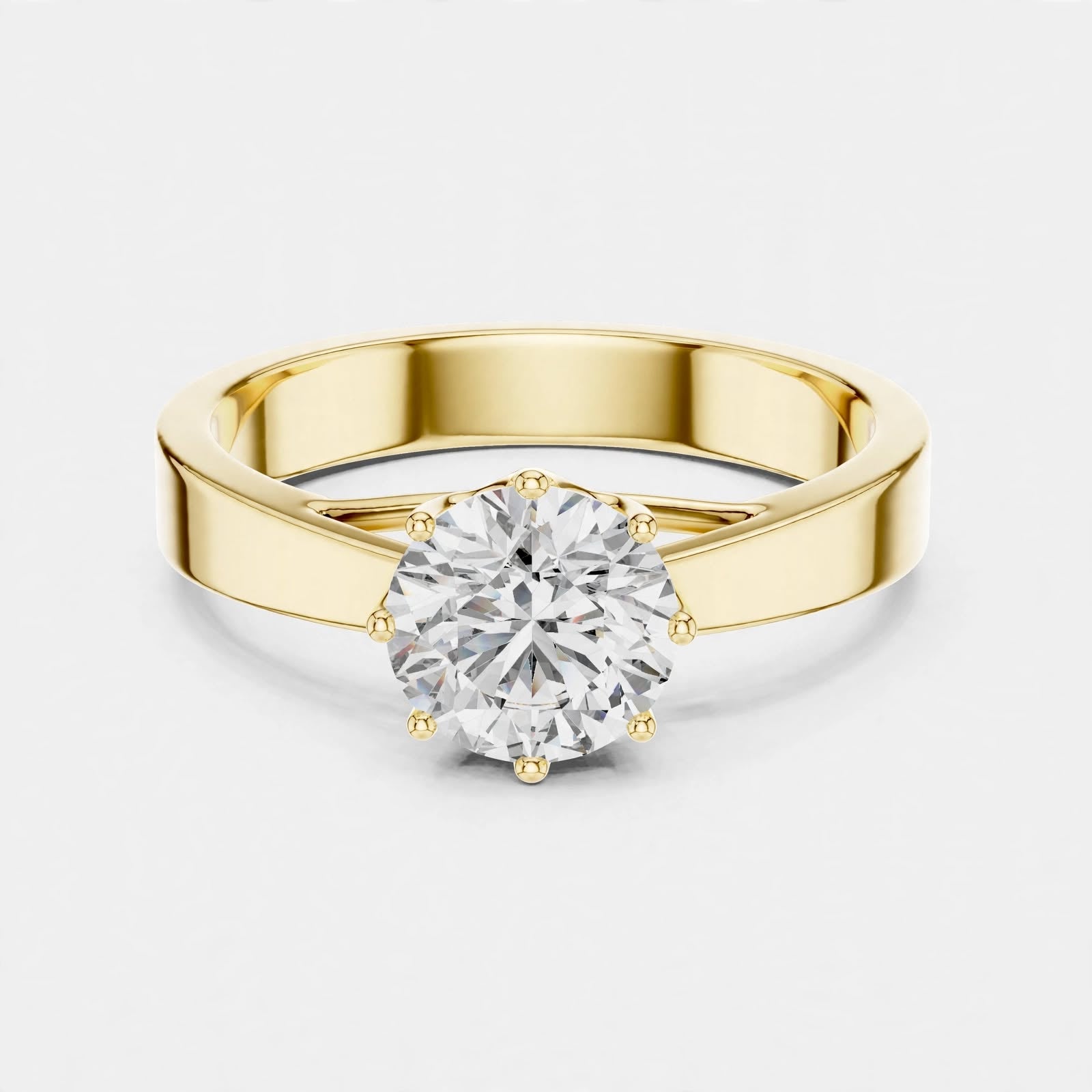 1.00CT F VS1 Lab Grown Diamond Solitaire Ring In 18K Gold