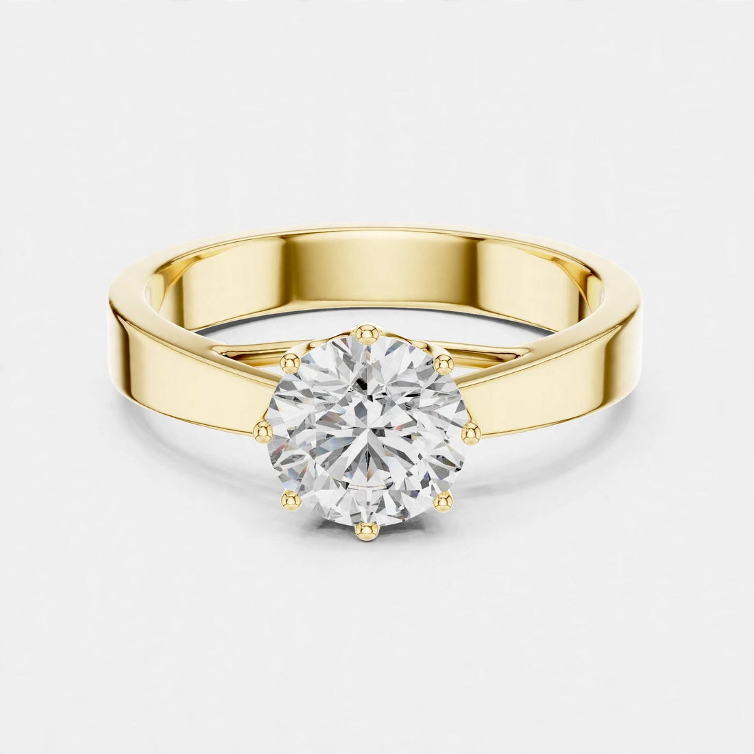 1.00CT F VS1 Lab Grown Diamond Solitaire Ring In 18K Gold