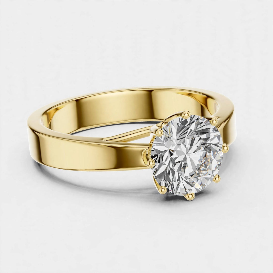 1.00CT F VS1 Lab Grown Diamond Solitaire Ring In 18K Gold