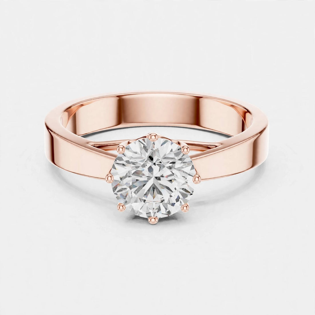 1.00CT F VS1 Lab Grown Diamond Solitaire Ring In 18K Gold