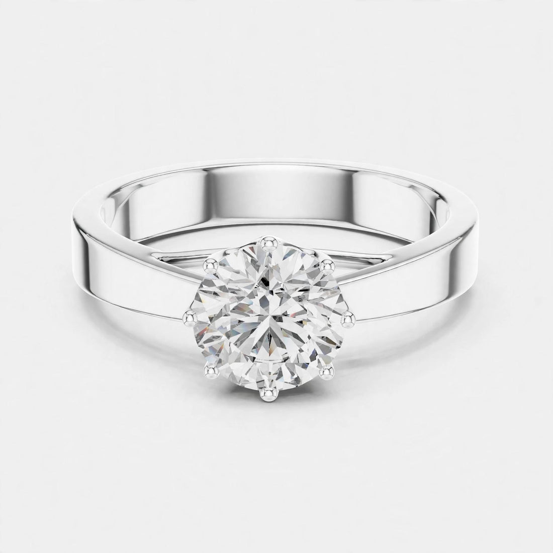 1.00CT F VS1 Lab Grown Diamond Solitaire Ring In 18K Gold