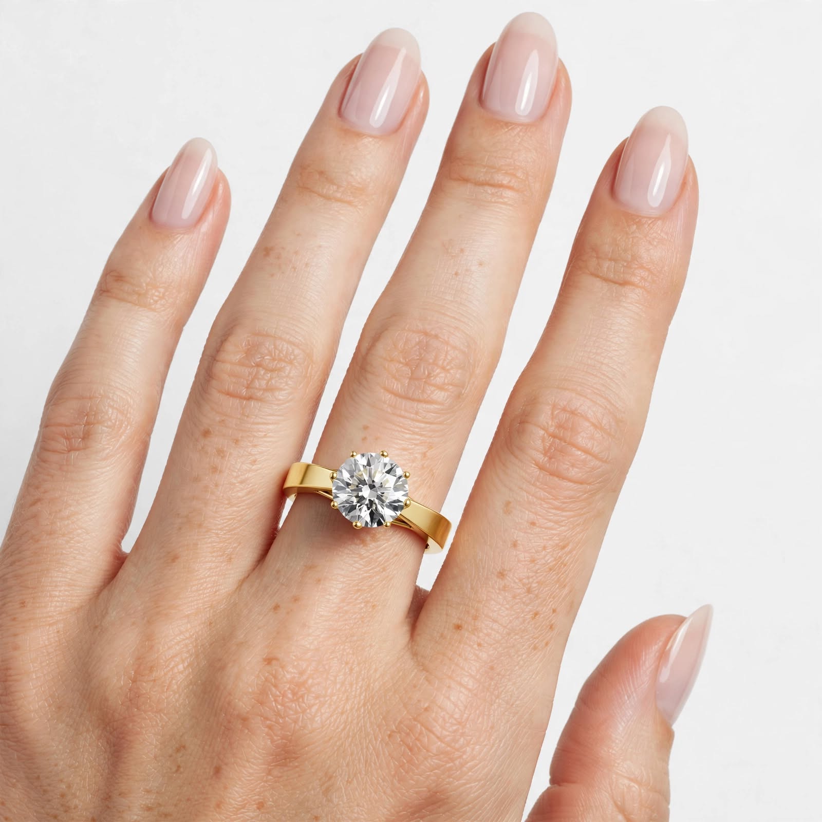 1.00CT F VS1 Lab Grown Diamond Solitaire Ring In 18K Gold