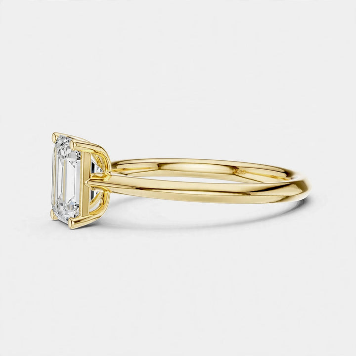 1.02CT Emerald Cut Lab Grown Diamond Solitaire Ring In 14K Gold