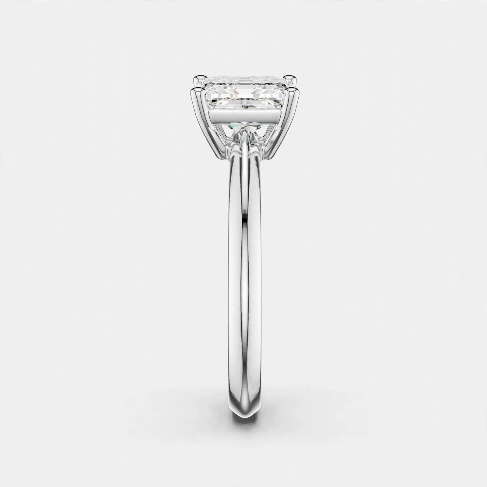 1.02CT Emerald Cut Lab Grown Diamond Solitaire Ring In 14K Gold