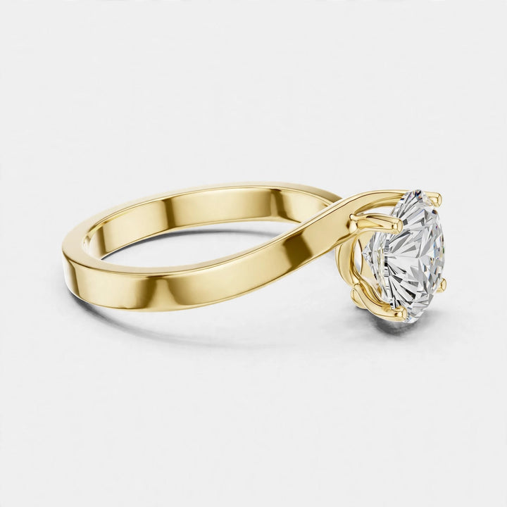 1.00CT Round Cut Lab Grown Diamond Solitaire Ring In 18K Gold