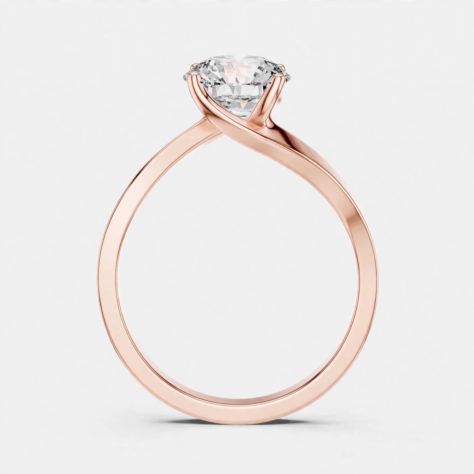 1.00CT Round Cut Lab Grown Diamond Solitaire Ring In 18K Gold