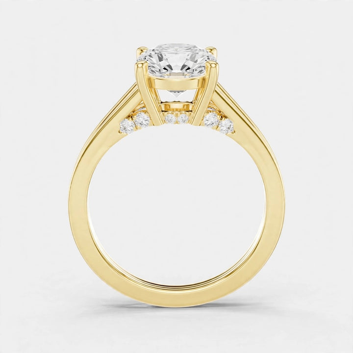 2.29 Oval Cut Lab Diamond Engagement Ring In 18K Gold