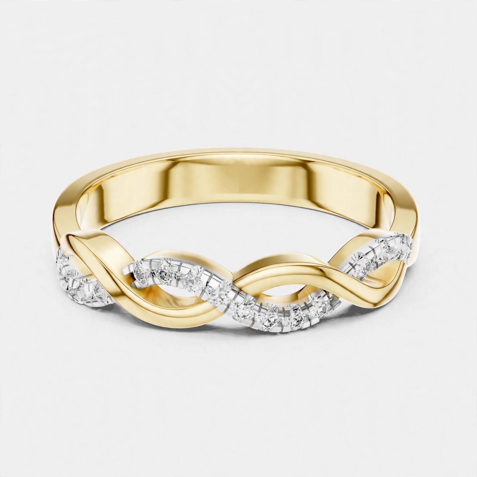 0.128 CT Lab Grown Diamond Wedding Band Ring| 18K Gold