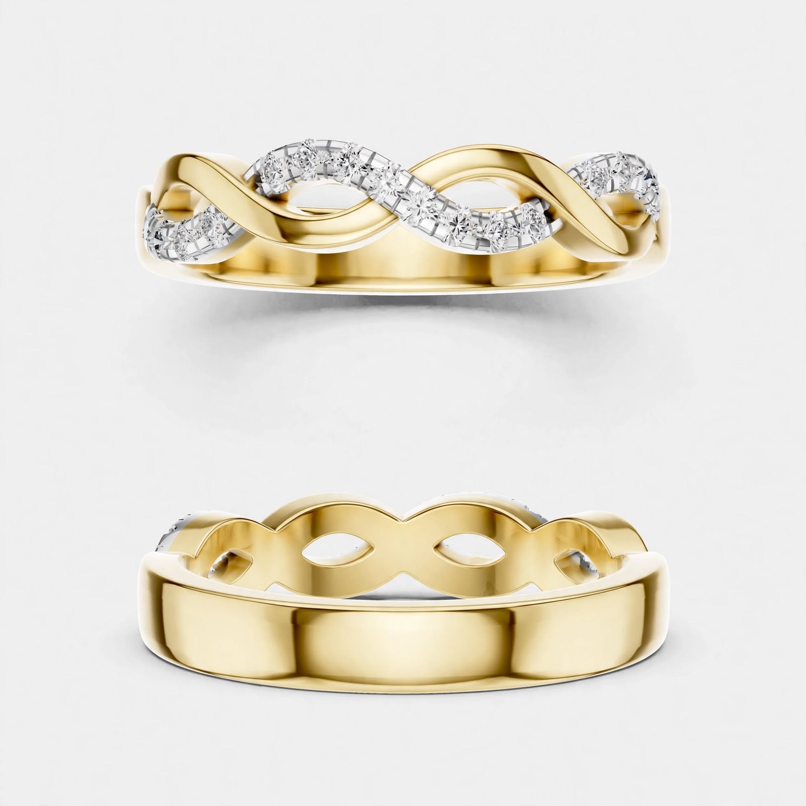 0.128 CT Lab Grown Diamond Wedding Band Ring| 18K Gold