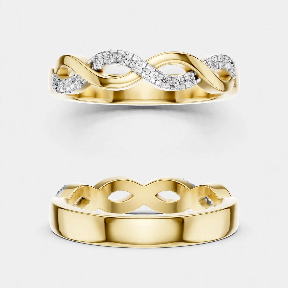 0.128 CT Lab Grown Diamond Wedding Band Ring| 18K Gold