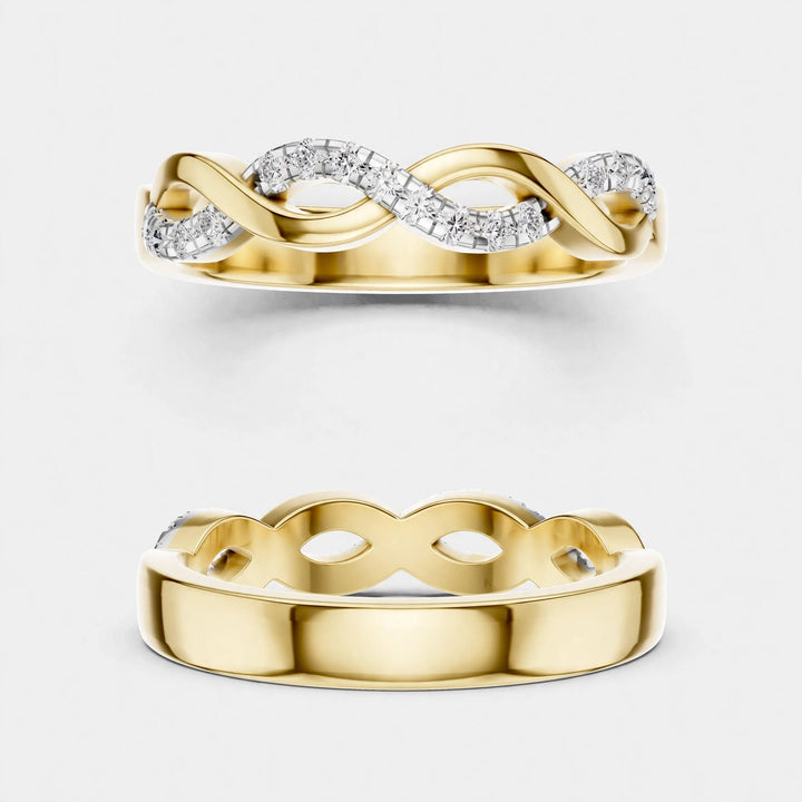 0.128 CT Lab Grown Diamond Wedding Band Ring| 18K Gold