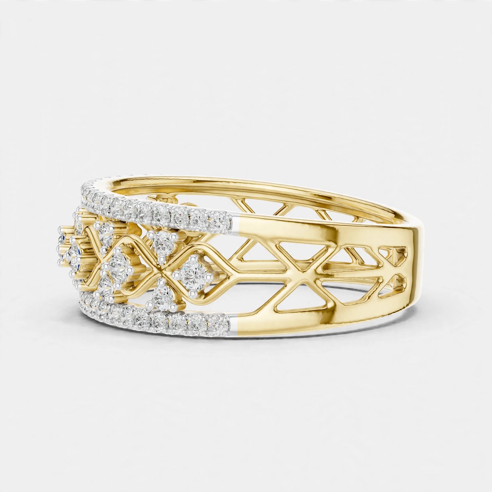0.48CT Lab Grown Diamond Wedding Band Ring|14K Gold